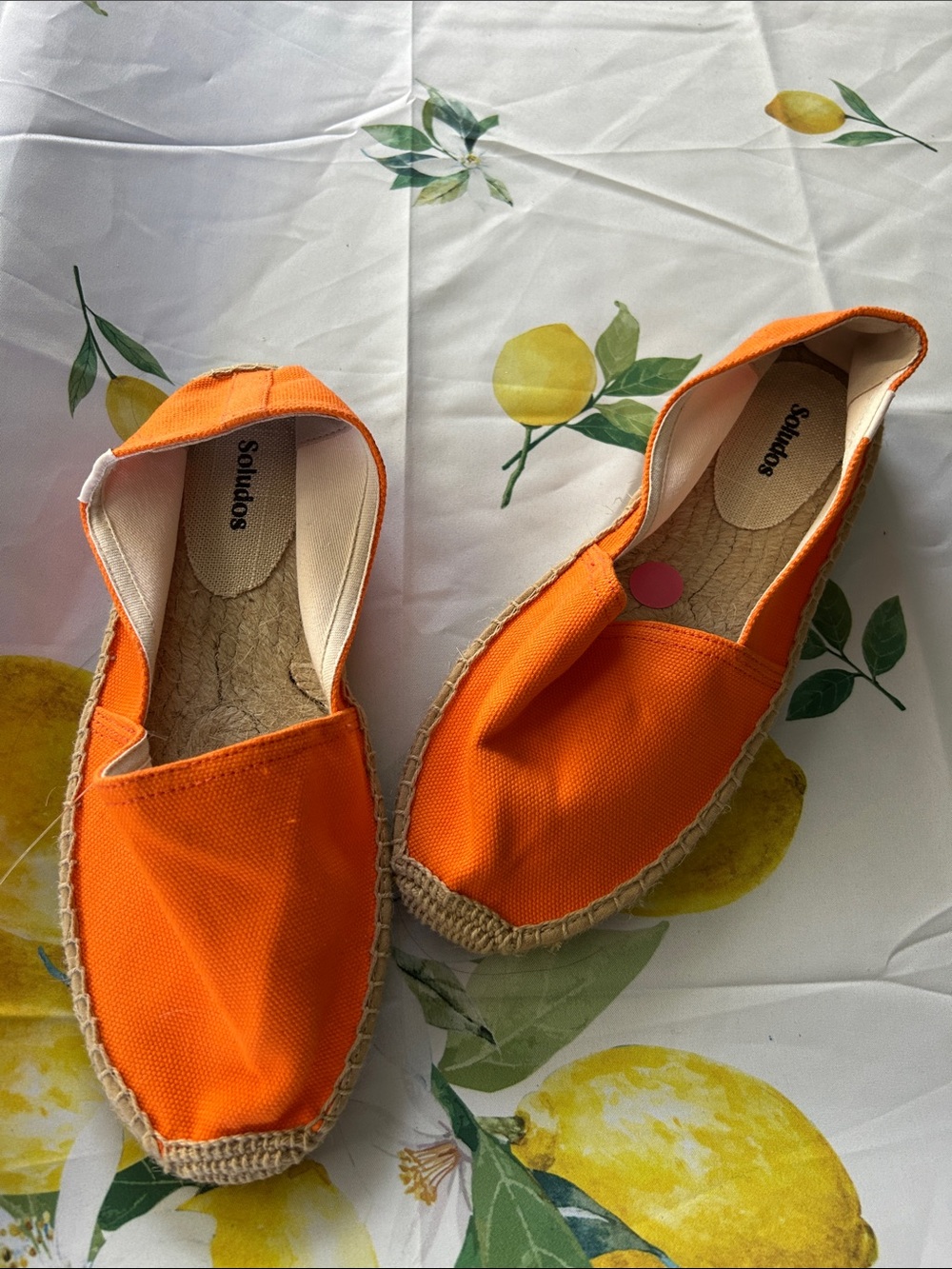 Soludos Bright Orange Canvas Espadrilles for Women size 8